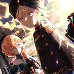 This is a pixiv picture whose title is 「さぁ、帰ろうかマスター。」.