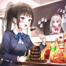 This is a pixiv picture whose title is 何であれだけ食べても太らないのかしら....