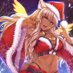 This is a pixiv picture whose title is 鈴鹿御前〔サンタ〕.