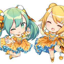 This is a pixiv picture whose title is Jumpin' up↑↑ / 初音ミク×鏡音リン.