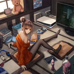 This is a pixiv picture whose title is 座って.