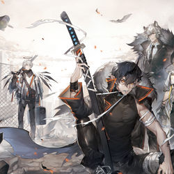 This is a pixiv picture whose title is AK同人本封面.