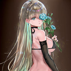 This is a pixiv picture whose title is 青薔薇.