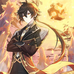 This is a pixiv picture whose title is 鍾離先生.