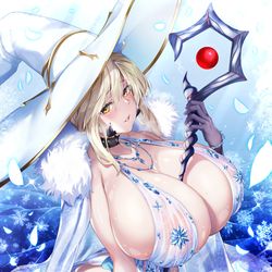 This is a pixiv picture whose title is 氷の魔女な乳上様.