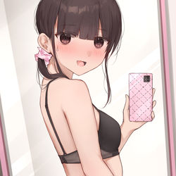 This is a pixiv picture whose title is 大人しそうな顔して下着は大胆な彼女.