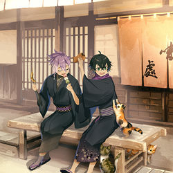 This is a pixiv picture whose title is 隣の猫に御用心.