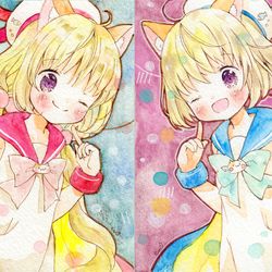 This is a pixiv picture whose title is 魔女なツインズ.