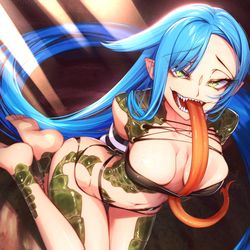 This is a pixiv picture whose title is 迷い込んだ洞窟の奥で出会った(skeb).