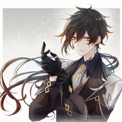 This is a pixiv picture whose title is 鍾離先生祈願.