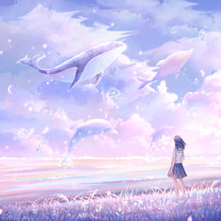This is a pixiv picture whose title is 鲸之歌.