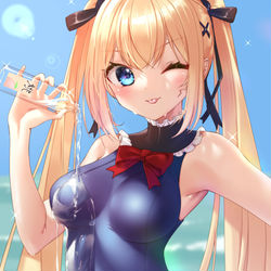 This is a pixiv picture whose title is 波しぶきと小悪魔サーバント.