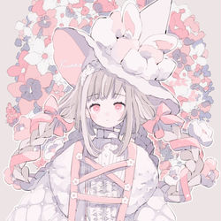 This is a pixiv picture whose title is 花うさぎ.
