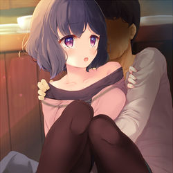This is a pixiv picture whose title is 台所で…….