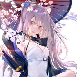 This is a pixiv picture whose title is 猫侍.