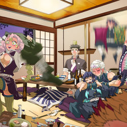 This is a pixiv picture whose title is 宴会柱.