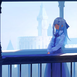 This is a pixiv picture whose title is 『とある皇女のひととき』.