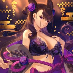 This is a pixiv picture whose title is 下着モデル「紫式部さん」.