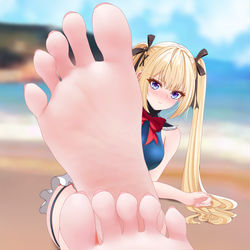 This is a pixiv picture whose title is 玛莉萝丝裸足~.