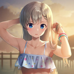This is a pixiv picture whose title is はーちゃん水着.