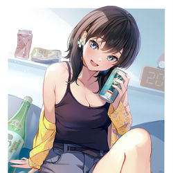 This is a pixiv picture whose title is 「おつまみまだぁ？」.