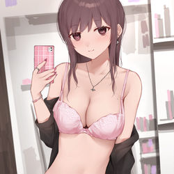 This is a pixiv picture whose title is 自撮りギャル.