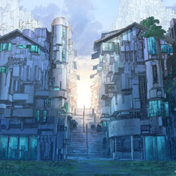 This is a pixiv picture whose title is 裏側の空き地.