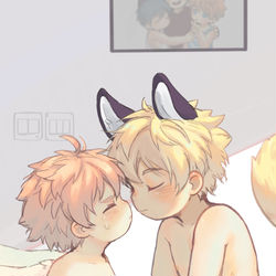This is a pixiv picture whose title is Kiss.