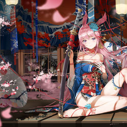 This is a pixiv picture whose title is 落樱的追忆.