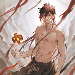 This is a pixiv picture whose title is zhongli.