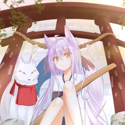 This is a pixiv picture whose title is けもみみちゃん.