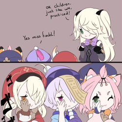 This is a pixiv picture whose title is Miss Fischl's Kindergarten.