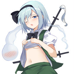 This is a pixiv picture whose title is 「こ…これで許してくれますか？」ぺろん.