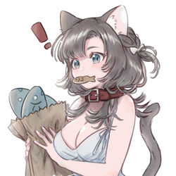This is a pixiv picture whose title is おさかなねこちゃん.