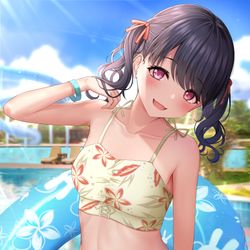 This is a pixiv picture whose title is 私の水着…ど、どうですか？.
