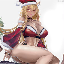This is a pixiv picture whose title is 鈴鹿御前〔サンタ〕.