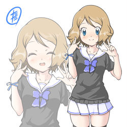 This is a pixiv picture whose title is セレナちゃんに制服着てもらった。.
