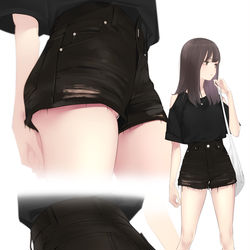 This is a pixiv picture whose title is 黒ショーパンガール.