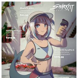 This is a pixiv picture whose title is sharkfit athletic.