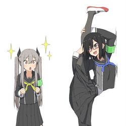 This is a pixiv picture whose title is 風紀委員長ちゃんたちのI字バランス.