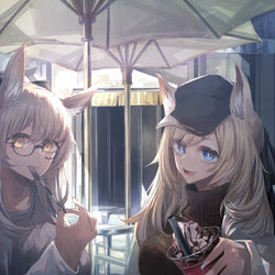 This is a pixiv picture whose title is cafe terrace.