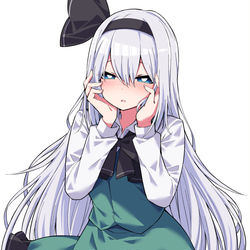 This is a pixiv picture whose title is 照れ妖夢ちゃん.