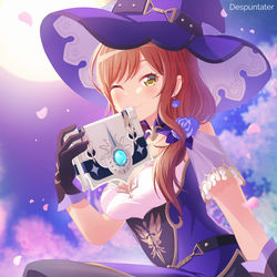 This is a pixiv picture whose title is Genshin X Bandori: Imai Lisa.