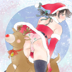 This is a pixiv picture whose title is 🎄いたずらトナカイ🦌.