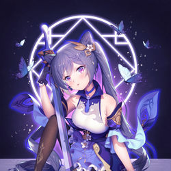 This is a pixiv picture whose title is 刻晴.