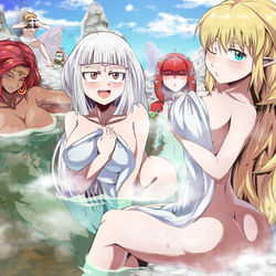 This is a pixiv picture whose title is ゴロン族の温泉にて.