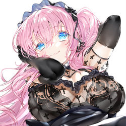 This is a pixiv picture whose title is ハレンチピンク髪スケスケメイドちゃん.