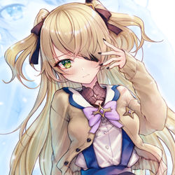 This is a pixiv picture whose title is JC風フィッシュルちゃん✨　原神女学園～中等部その①～.
