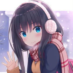 This is a pixiv picture whose title is 冬の帰り道.