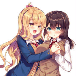 This is a pixiv picture whose title is 「百合ラブスレイブふたりだけの放課後」連載スタートです！.